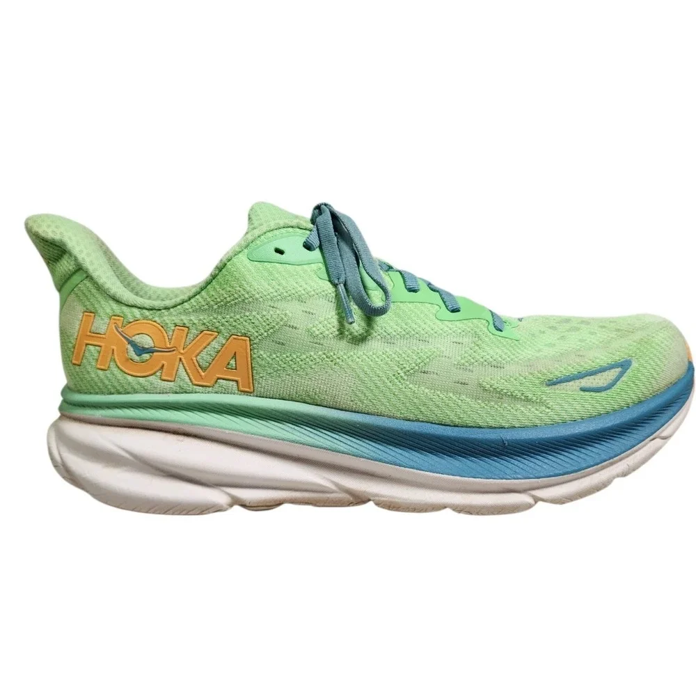 HOKA One One Clifton  9 Men's Size 11 D Zest Lime Green Glow Running Shoe